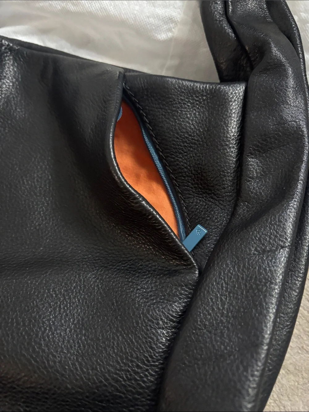 Mandarina Duck Black Leather Hobo Bag